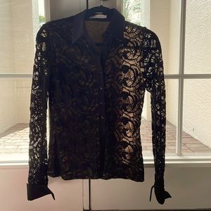 Womens Anne Fontaine black blouse